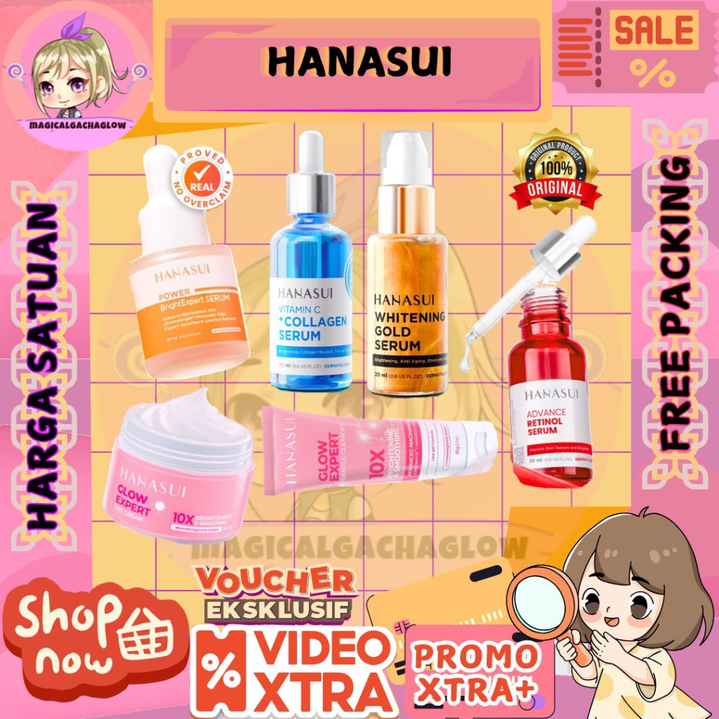 Serum Hanasui Power Bright Expert Serum 10% Niacinamide Serum Vitamin C + Collagen Anti Acne Retinol