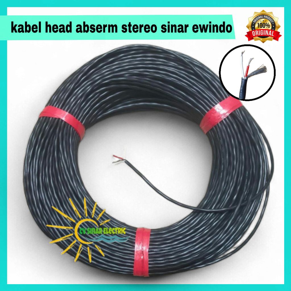 kabel head abserm  stereo merk sinar  ( 100 meter ) sinar ewindo