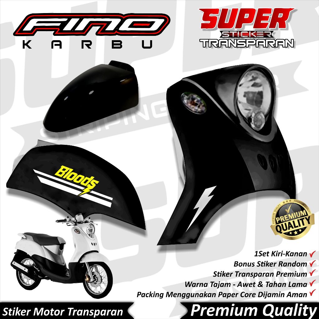 Stiker Fino Karbu Anti Luntur keren Striping Transparan Bening Fino Striping Transparan Yamaha Fino 
