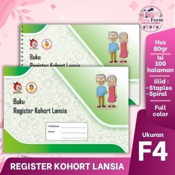 Buku Register Kohort LANSIA – Full Color 100 Halaman | Spiral / Binding