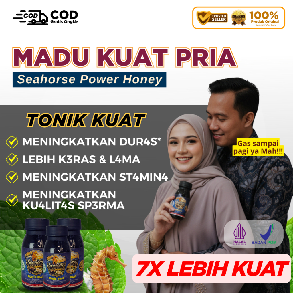 Seahorse Power Honey – Madu Herbal Pria, Tonik Stamina kuat untuk pria dewasa