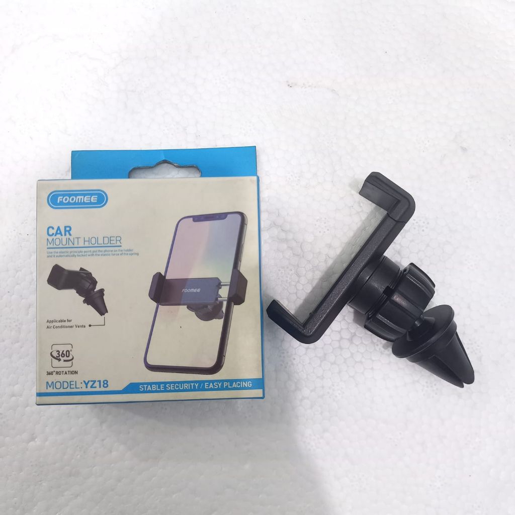 Phone Car Mount Holder AC stand HP mobil Foomee YZ18  Android Satinless Steel