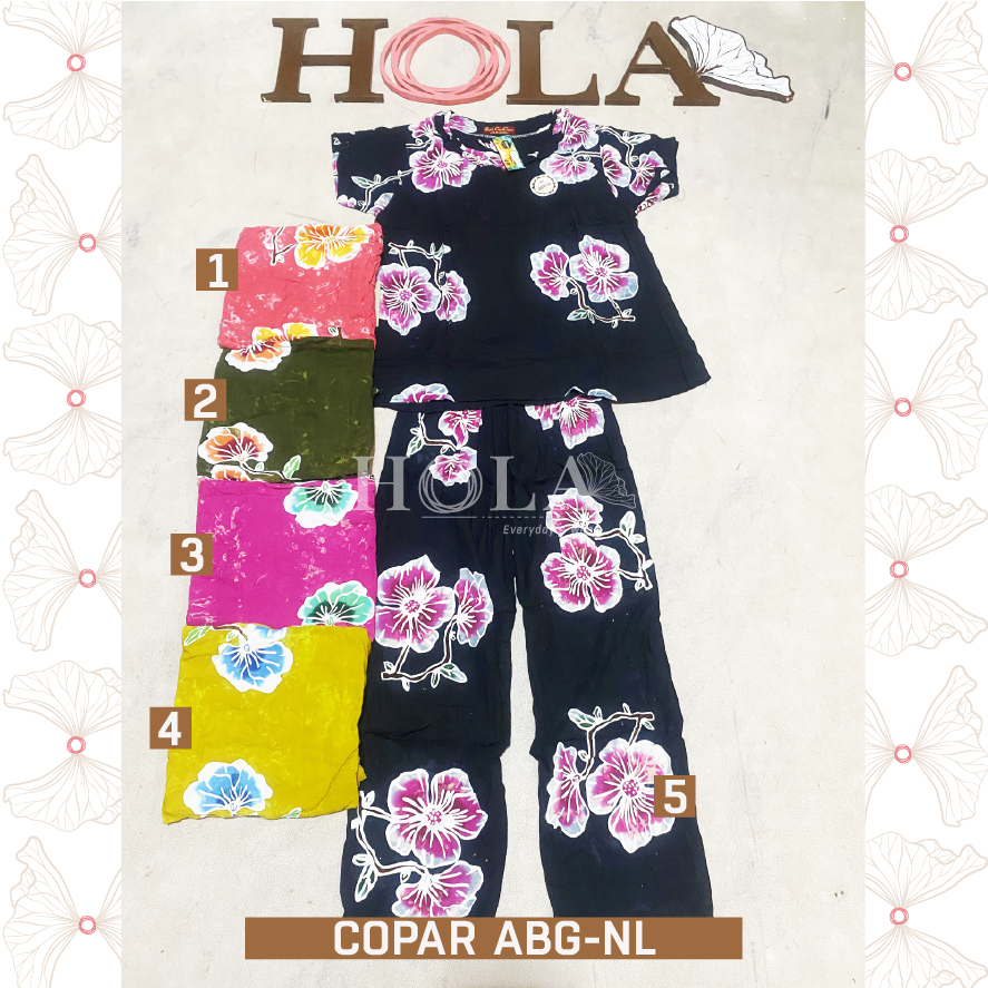 HOLA_FASH | SETELAN BATIK CAP COPAR  ABG SP TANGAN PENDEK, BATIK COPAR TANGAN PENDEK