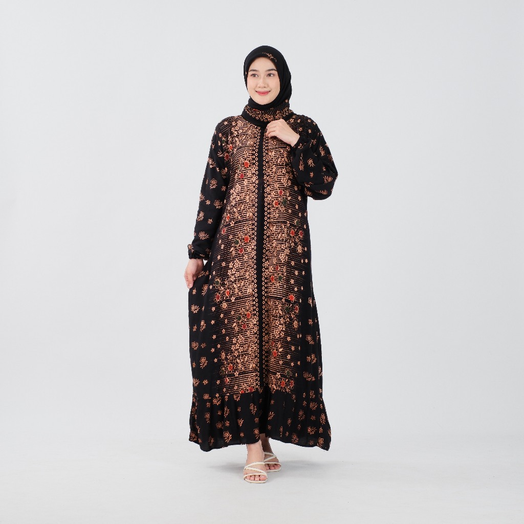 Gamis Batik Rayon Set Hijab Setorjoan Kekinian