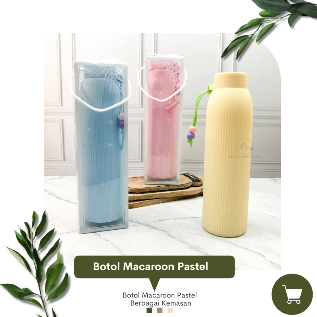 ( 10 pcs ) Souvenir Botol Macaroon Kemasan Mika Motif