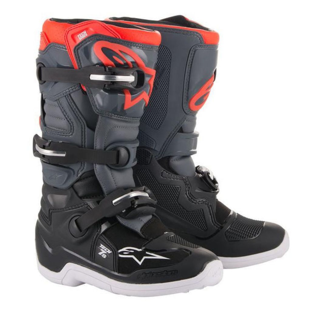 ALPINESTAR TECH 7S NEW WHITE DARK GREY BLACK RED FLUO