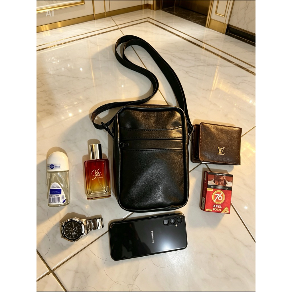 Tas selempang pria kulit sintetis