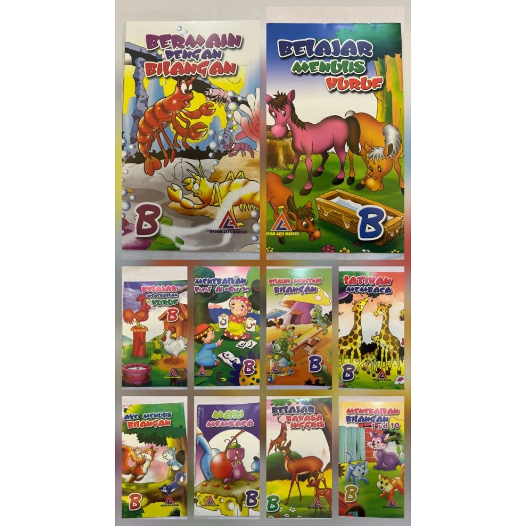 ( isi 10 buku ) Buku TK Belajar Menebalkan Huruf Latihan Anak PAUD RA Playgroup Penerbit Ardian Jaya