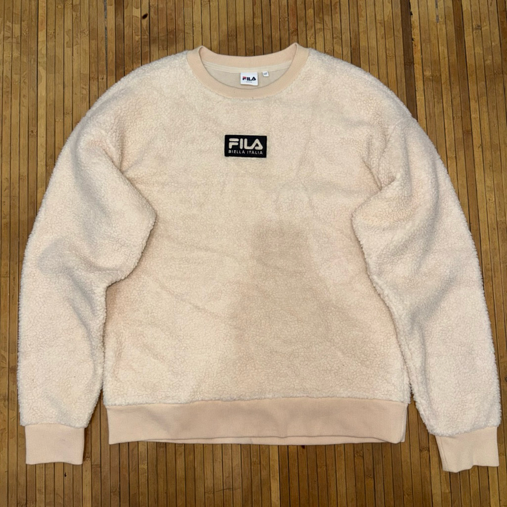 FILA LOOSE FIT BIELLA ITALIA SHERPA FLEECE CREWNECK SWEATER SWEATSHIRT
