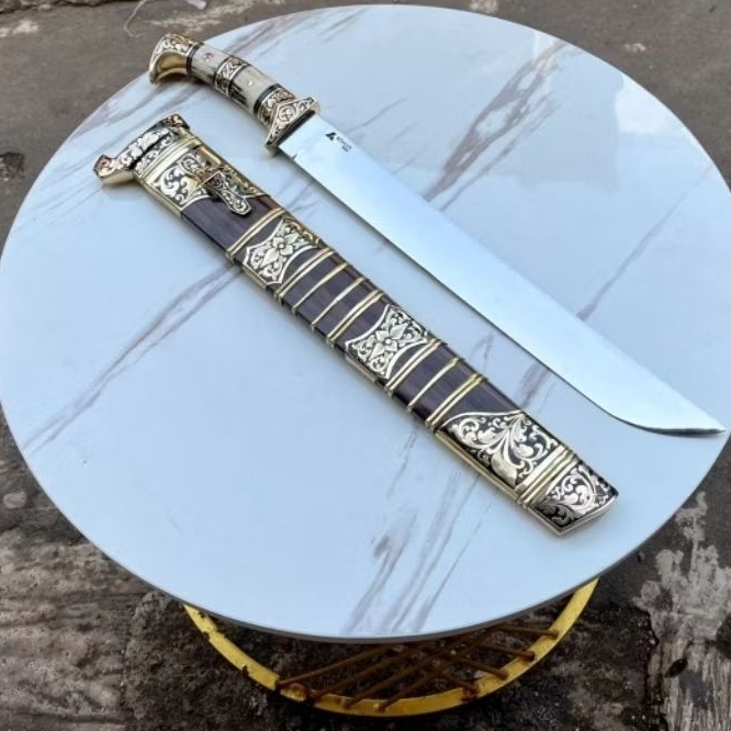 GOLOK PISAU SEMBELIH BAJA BOHLER N695 CUSTOME HANDLE TANDUK RUSA 35 CM SUPER TAJAM