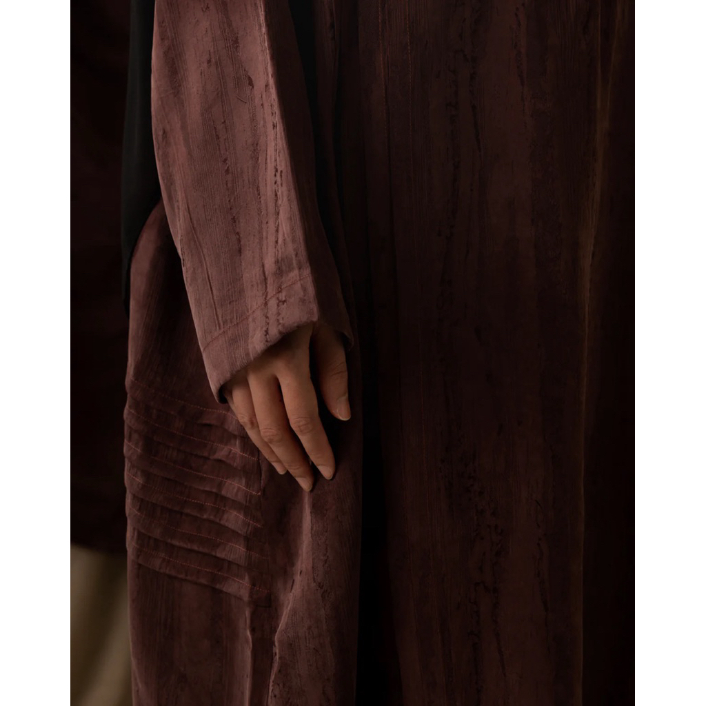 SALE NETT TAZA Teeqa Abaya Exclusive Burgundy L