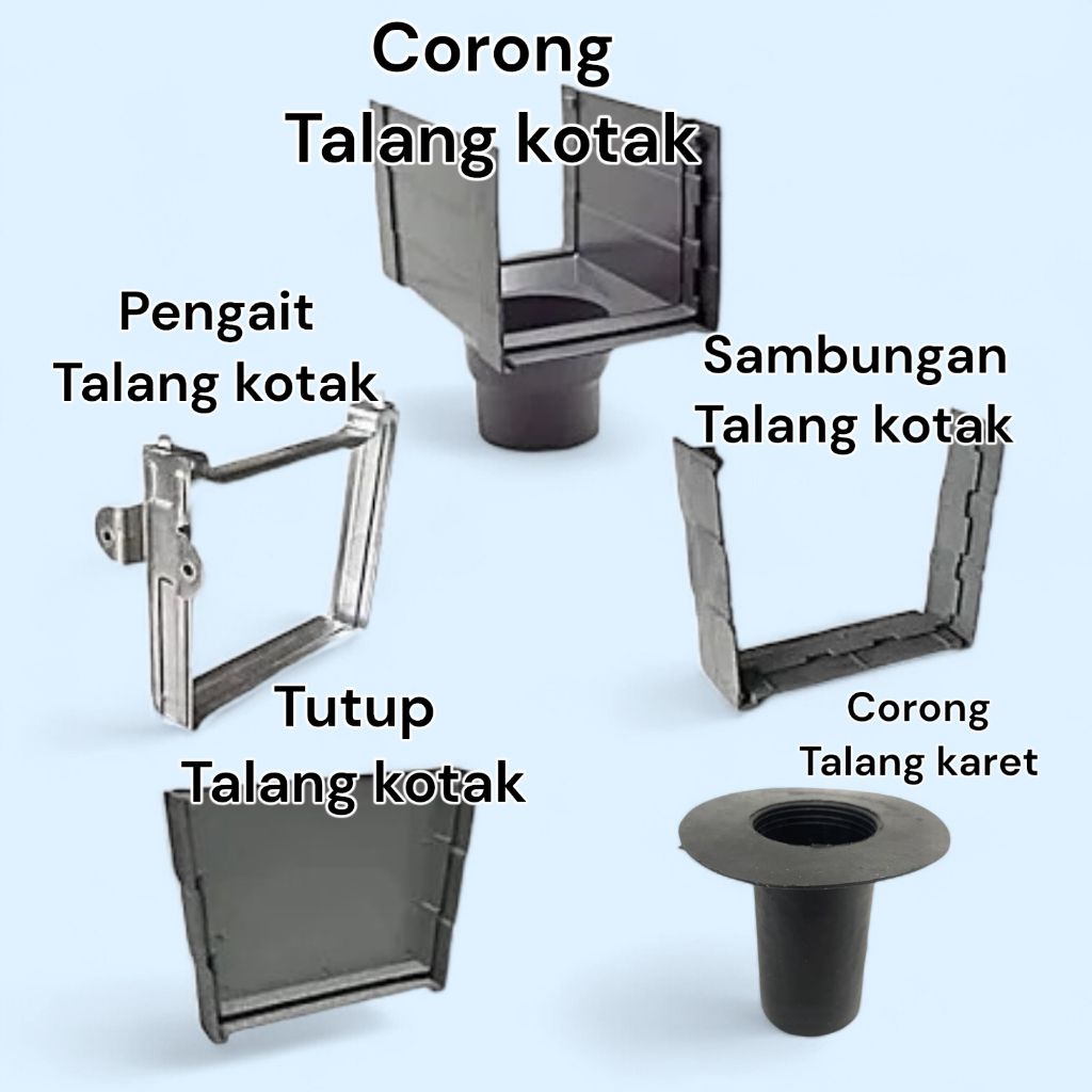 Sambungan talang kotak/ corong/tutup talang kotak