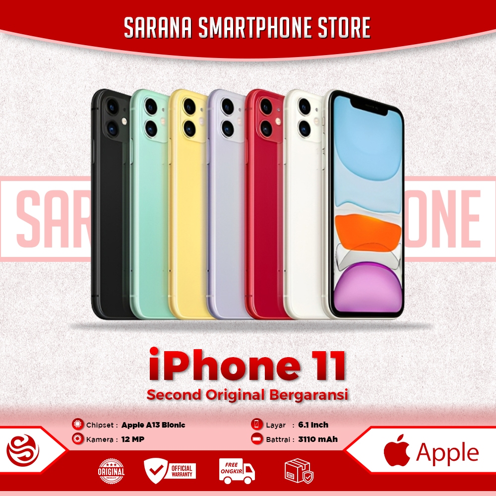 iPhone 11 Second Ex Inter 64GB / 128GB | Siap Pakai | Wifi Only | Garansi Toko Aman