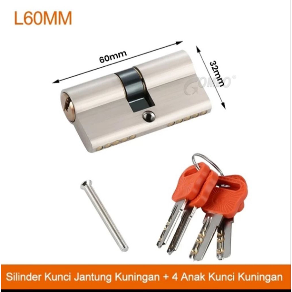 SILINDER KUNCI CYLINDER  KUNCI MEREK GOMEO UKURAN TANGGUNG/KECIL(2)