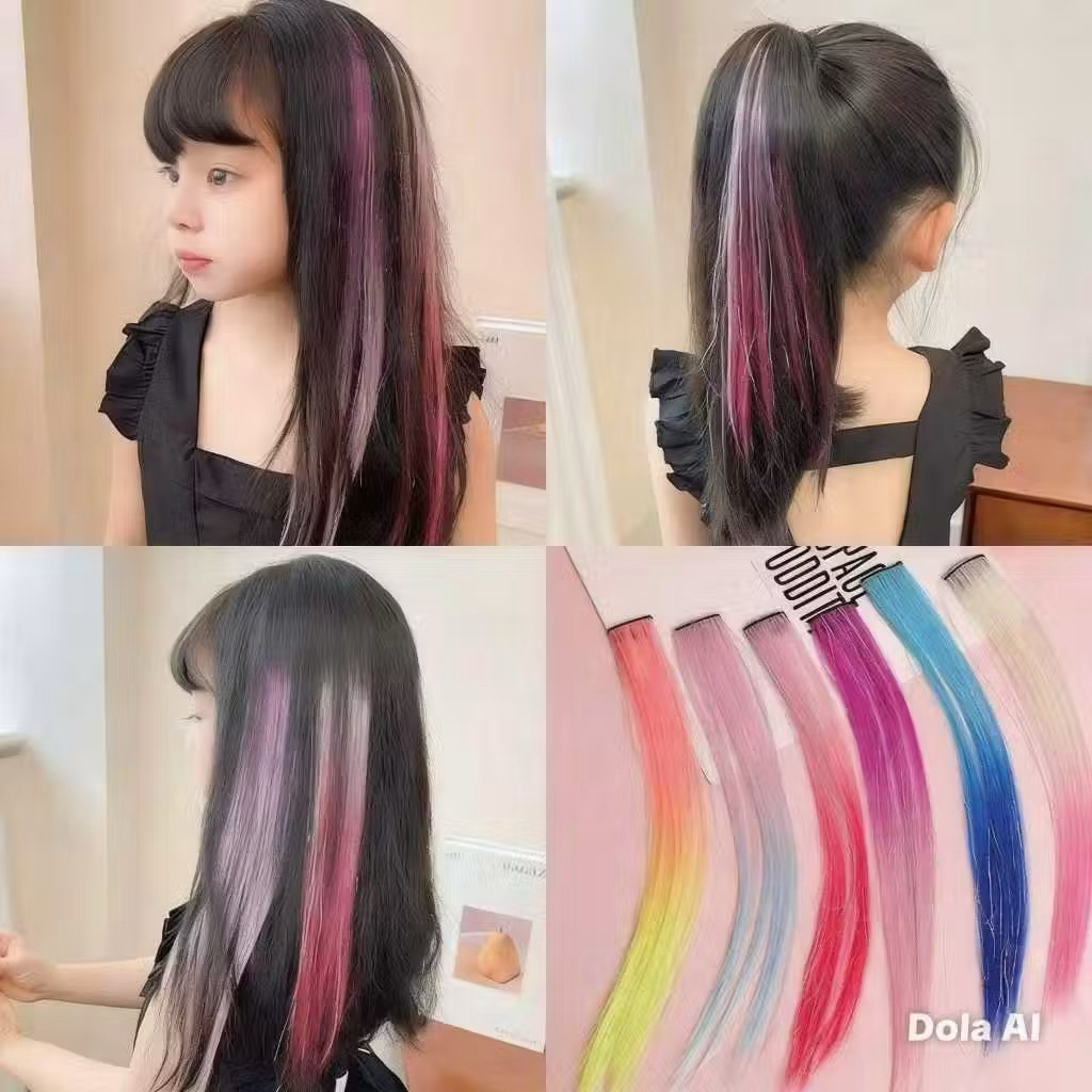 hair clip colorfull with glitter hair / rambut clip warna warni