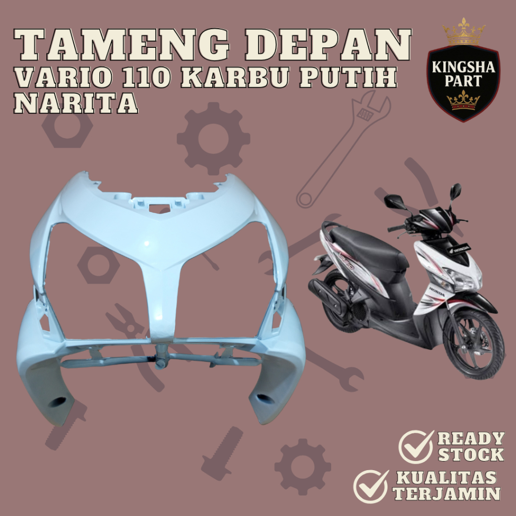 Tameng Panel Depan Vario 110 Karbu Cover Body Tameng Depan Vario 110 Karbu KVB PUTIH Narita