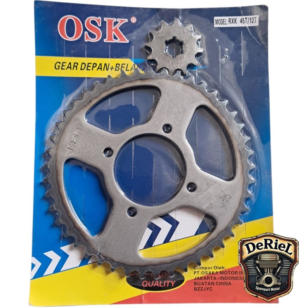 GEAR GIR SET DEPAN BELAKANG RX KING 45T