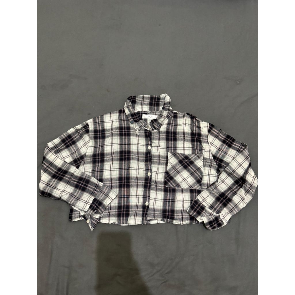 Baju Crop Kotak/ Kemeja Kotak