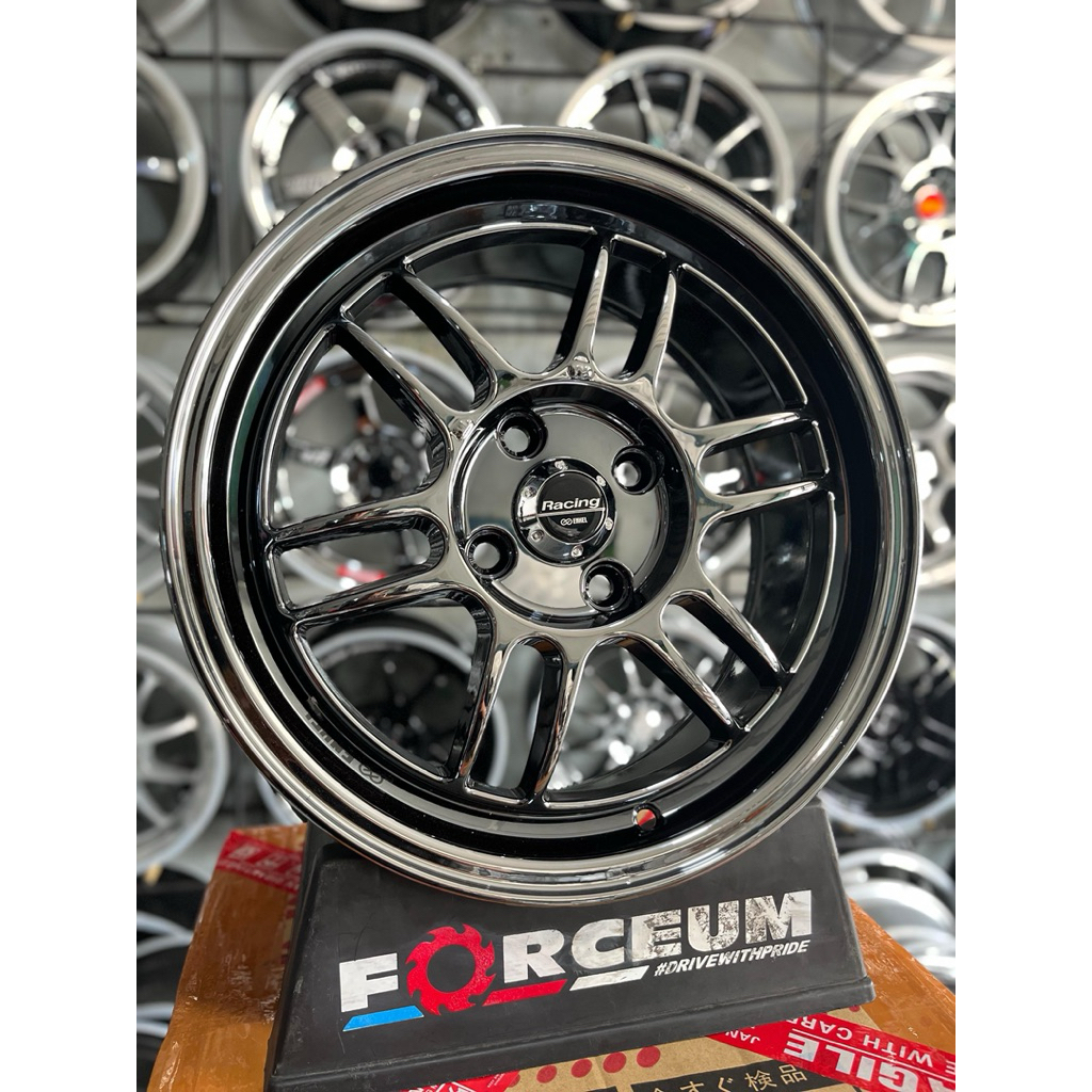 velg enkei rpf r15 black chrome pcd 4x100 lebar 6,5 kondisi baru