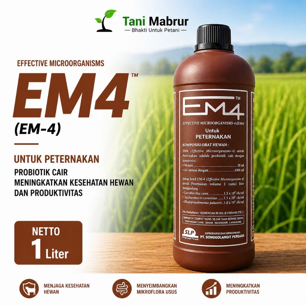 EM4 Cokelat  1 Liter Peternakan - Menghilangkan Bau Kandang