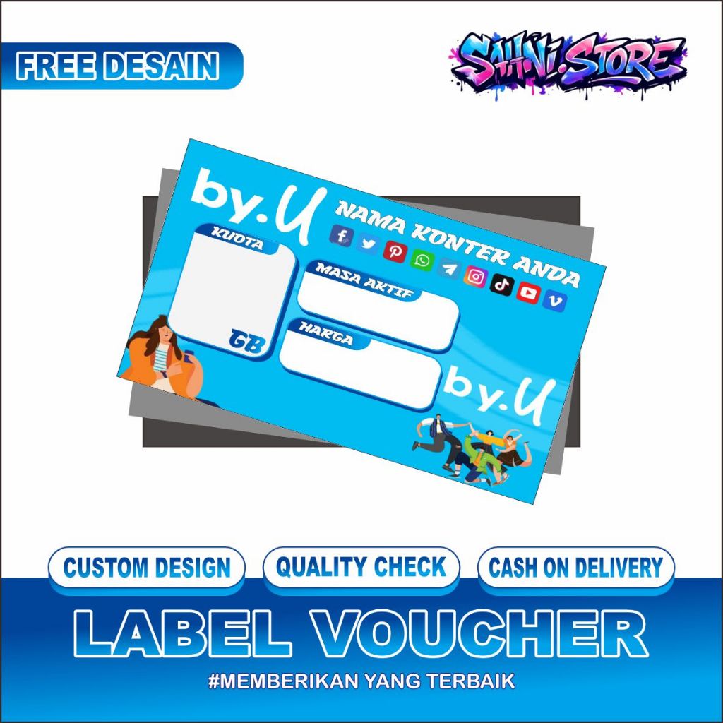 LABEL HARGA VOUCHER AKSESORIS KONTER LABEL PAKET DATA VOUCHER  BISA MIX DESAIN