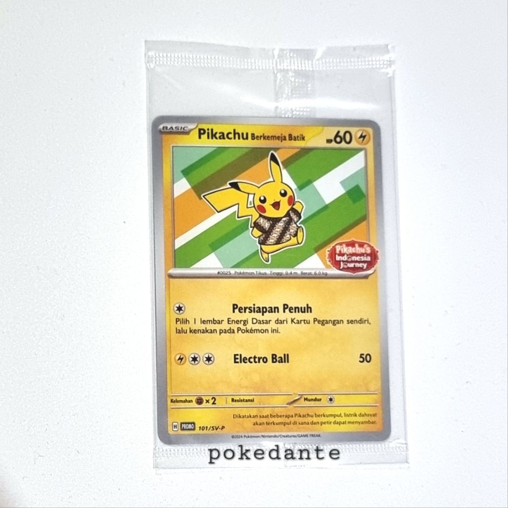 POKEMON Pikachu Batik Hijau 101/SV-P Promo Indonesia Journey 100% ORIGINAL