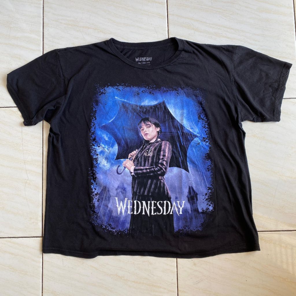 Kaos film serial tv horror Wednesday original murah, jual kaos Wednesday original murah