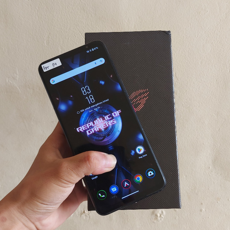Asus ROG Phone 5 Amoled 1B Colors 144Hz RAM 12GB Internal 128GB Ex Resmi