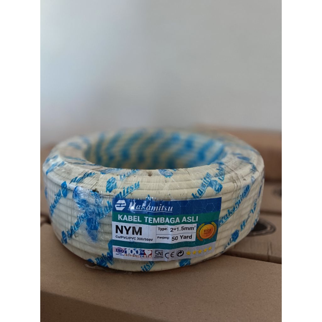 Kabel SNi NYM Hakamitsu 2 x 1.5 50m Kawat