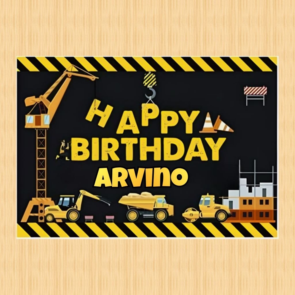 Spanduk EXCAVATOR banner spanduk banner ultah anak background EXCAVATOR custom backdrop ulang tahun 