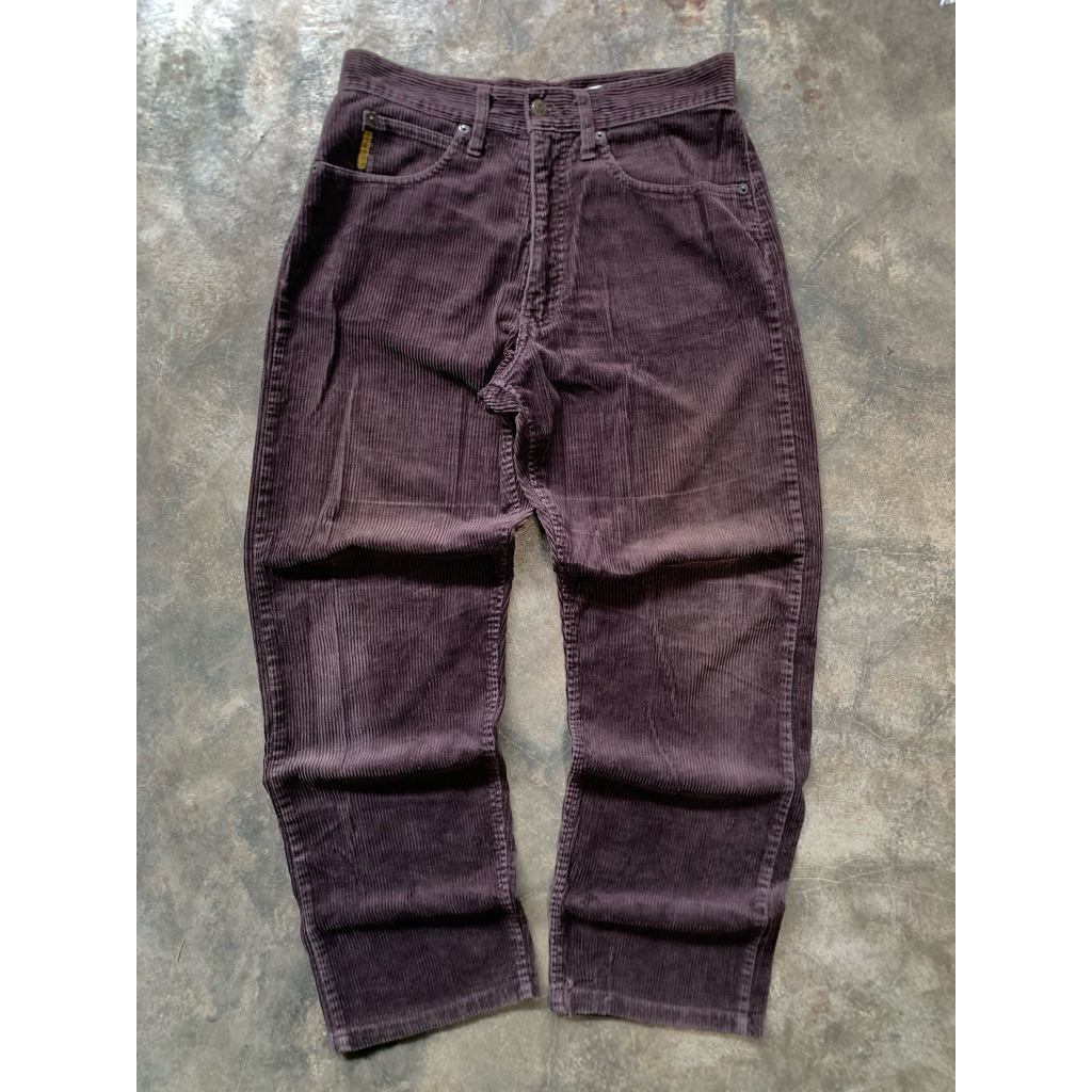 [preloved] celana formal pria corduroy merah marron armani jeans second - bekas