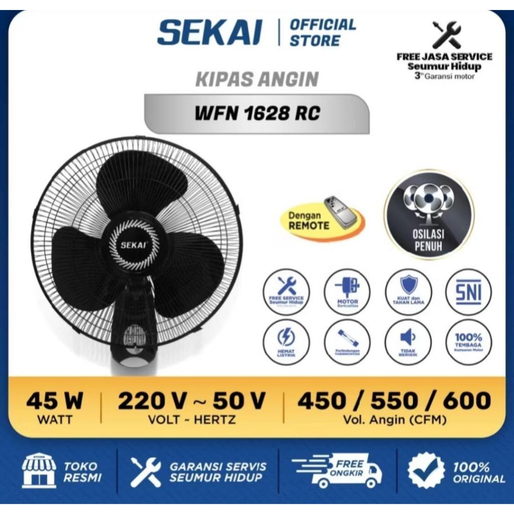 Kipas Angin Dinding Remote Sekai WFN 1628