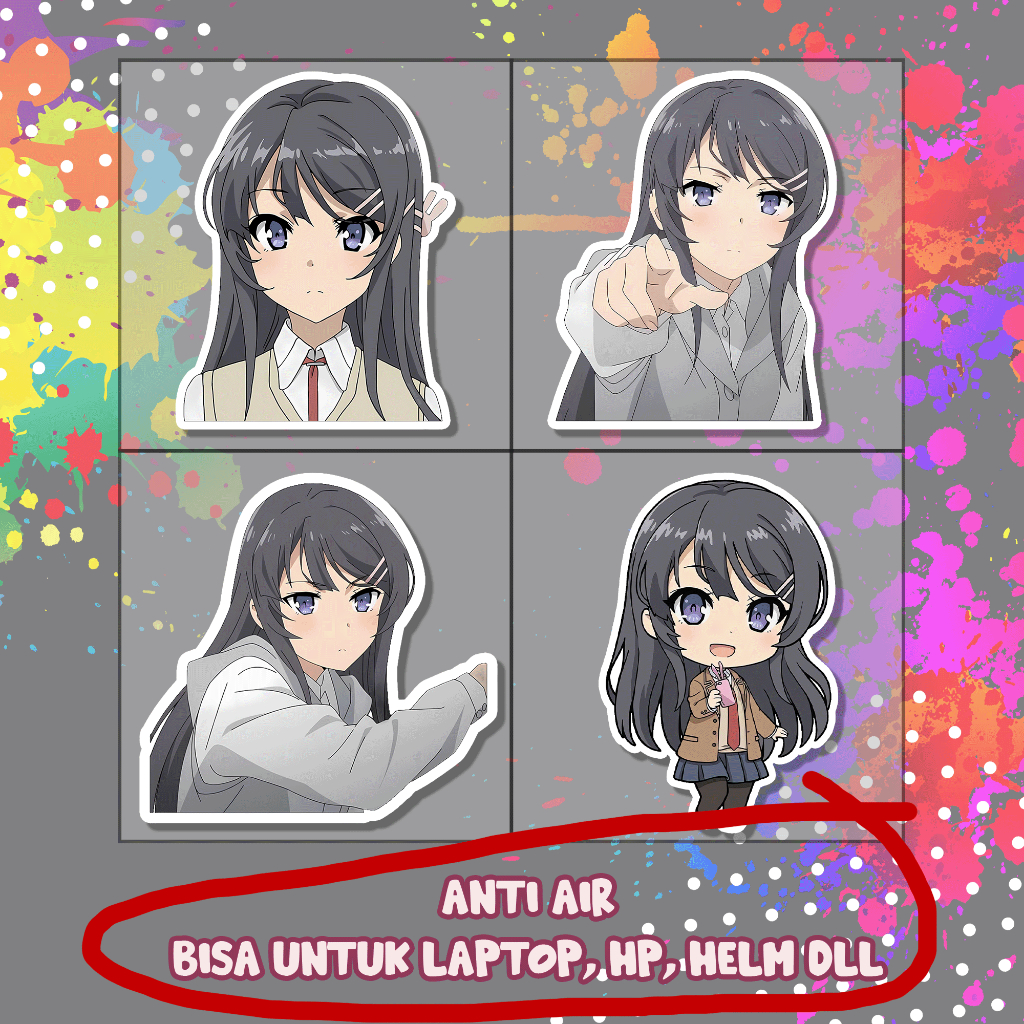 Stiker Mai Sakurajima Seishun buta yarou, Sticker Lucu Murah