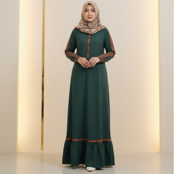 Gamis Kerja Santai Casual Kekinian Premium Maylea Rempel Dress Muslim Deriana Project