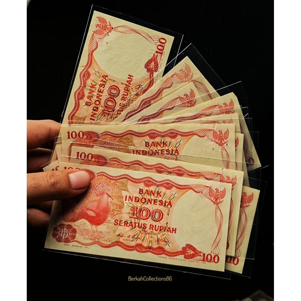 100 rupiah burung goura victoria 1984 asli