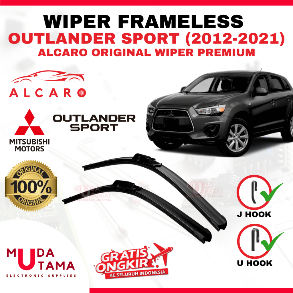Wiper Frameless OUTLANDER SPORT 2012 s/d 2021 Original Alcaro - Sapu Kaca OUTLANDER SPORT - Wiper OU