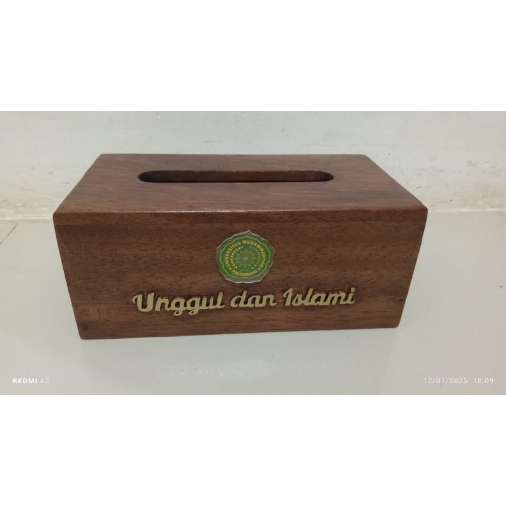 MeLLin Gallery - Tempat Tisu Logo Instansi - kayu - Souvenir