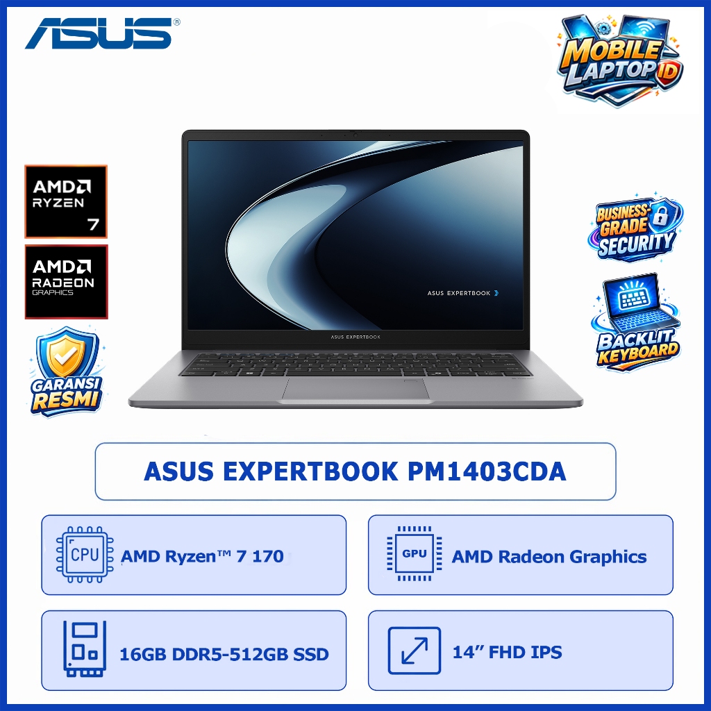 ASUS EXPERTBOOK PM1403CDA AMD RYZEN 7 170 16GB 512GB W11+OHS 14.0FHD GREY