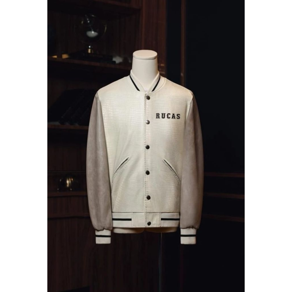 RUCAS WHITE PHYTON LEATHER JACKET UKURAN XXL