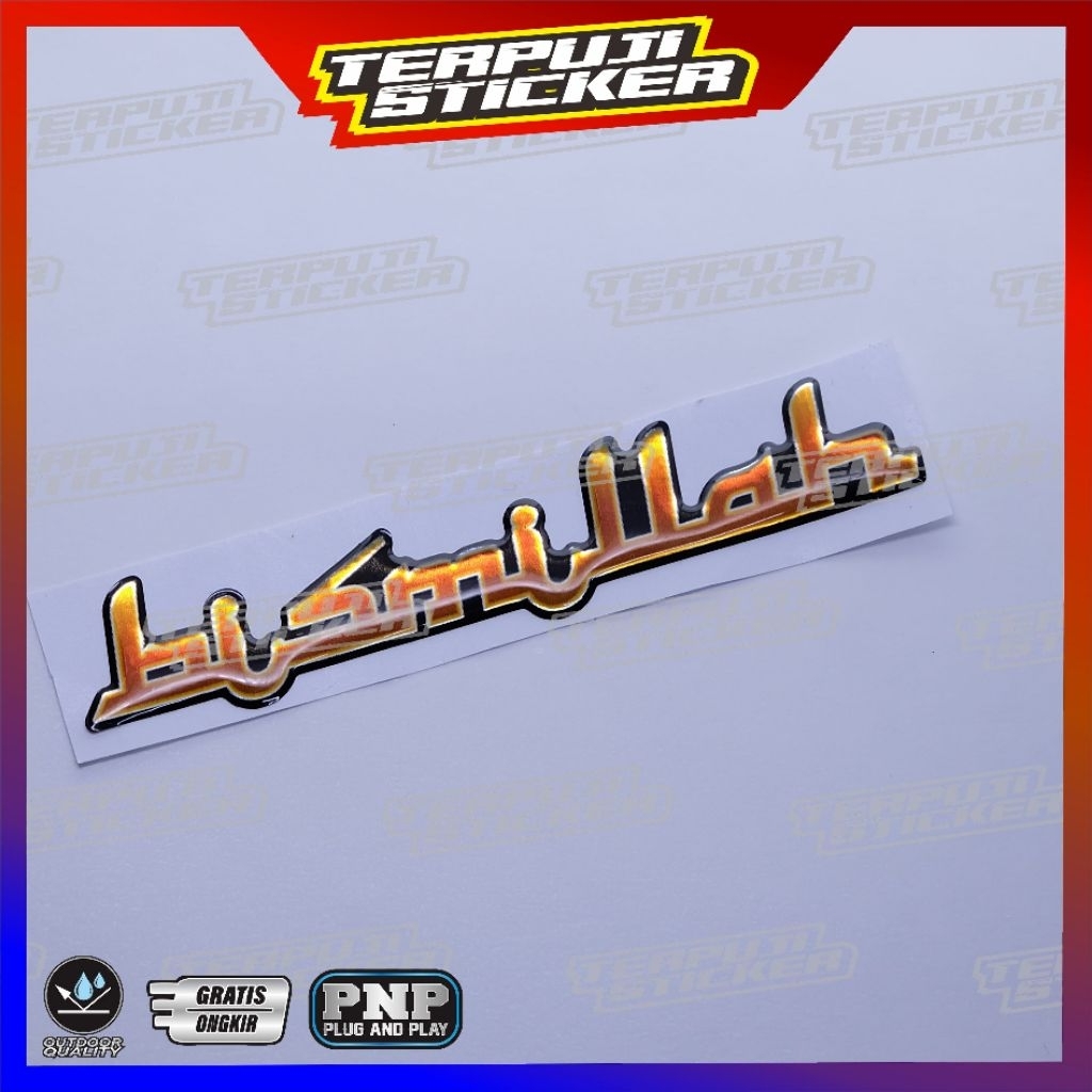 emblem timbul BISMILLAH warna gold
