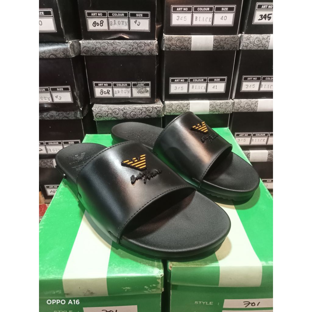 sandal slop pria sendal emporio armani