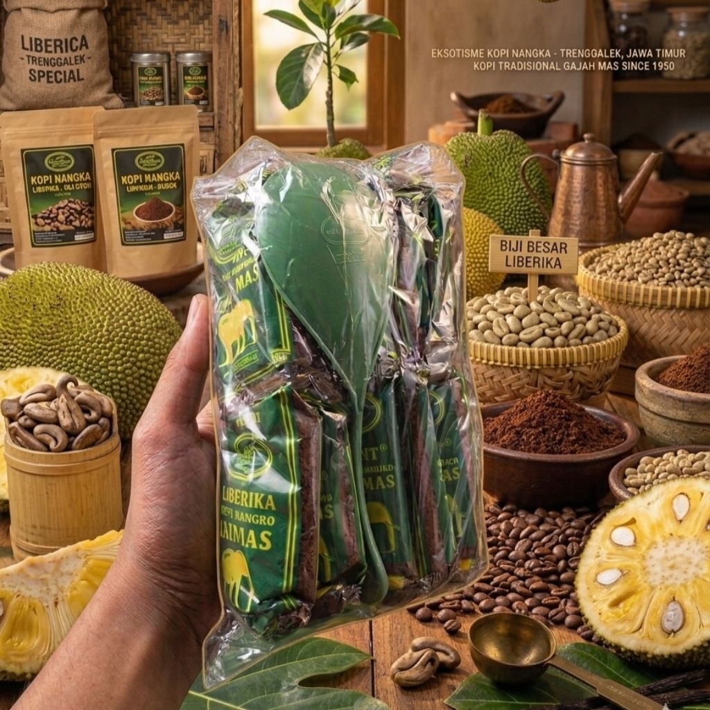 KOPI BUBUK NANGKA cap MNT GAJAH MAS halal 75gr isi 10