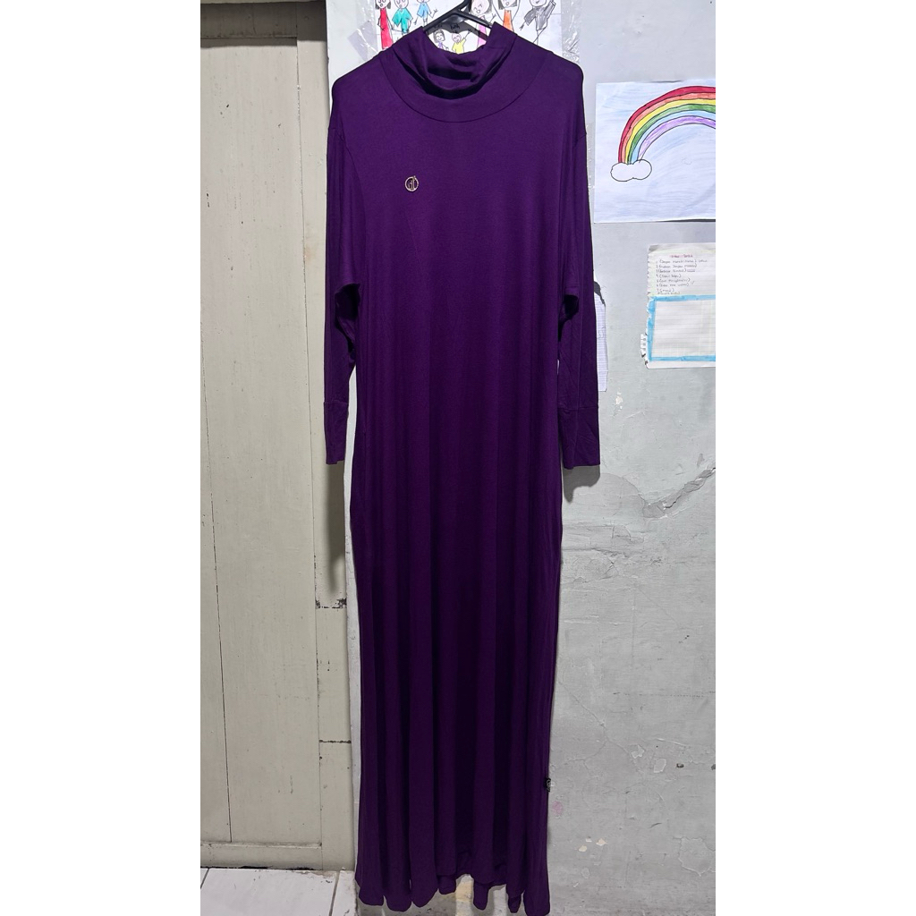 preloved DUAI FAV inner gamis ungu tua adem