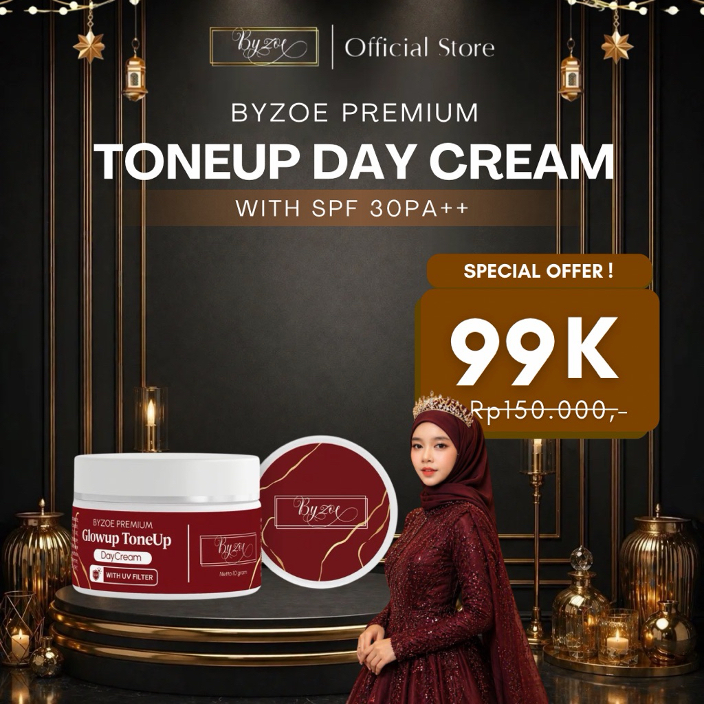 Byzoe Premium Glowup ToneUp Day Cream with UV Filter with Niacinamide 5% Collagen Chamomile Extract 