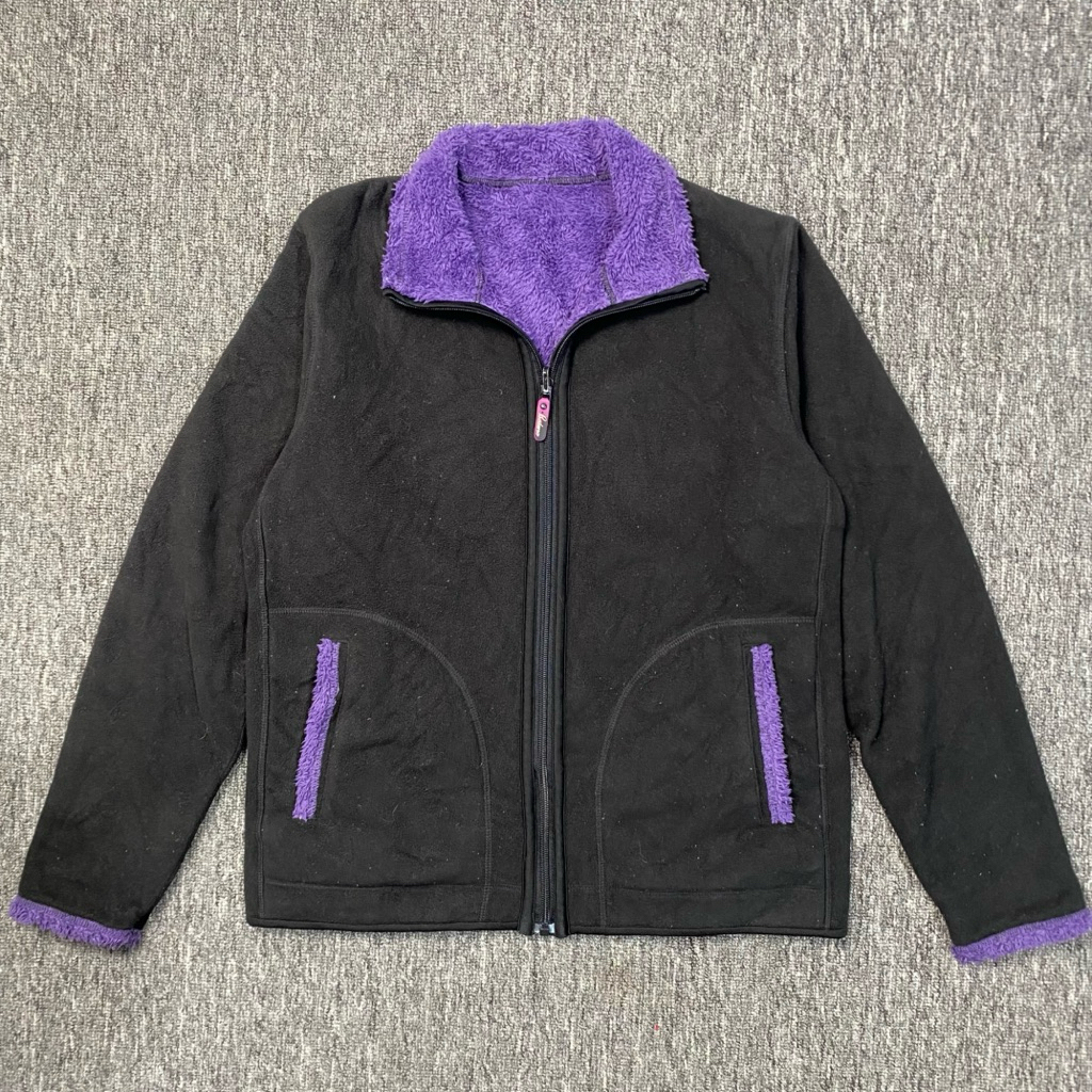 jaket sherpa baleno purple black baleno second original
