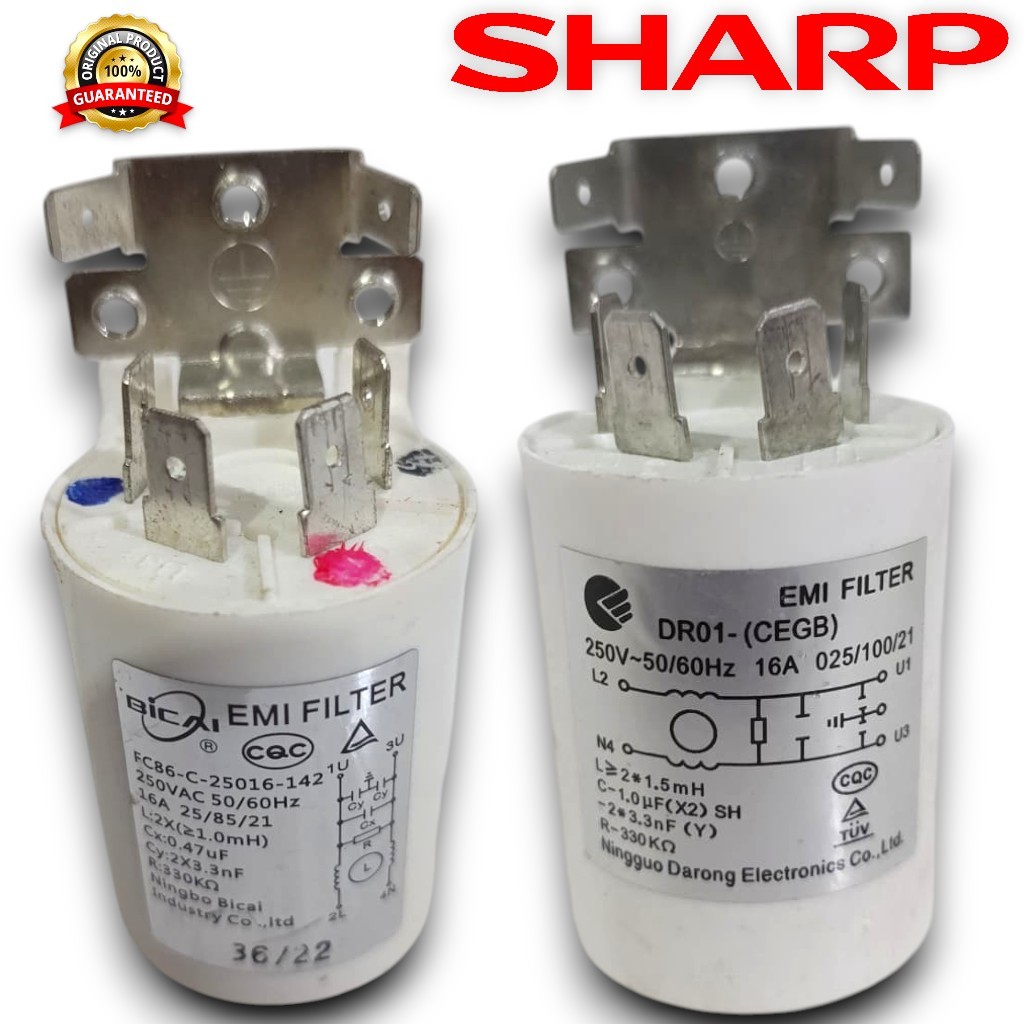 EMI FILTER KAPASITOR MESIN CUCI FRONT LOADING SHARP ORIGINAL [sku0508]