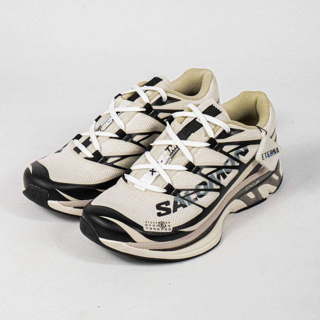 Sepatu Salomon XT MM6 Maison Margiela Vanilla Ice Black Green Haze Outdoor Trail Running Sneakers Un