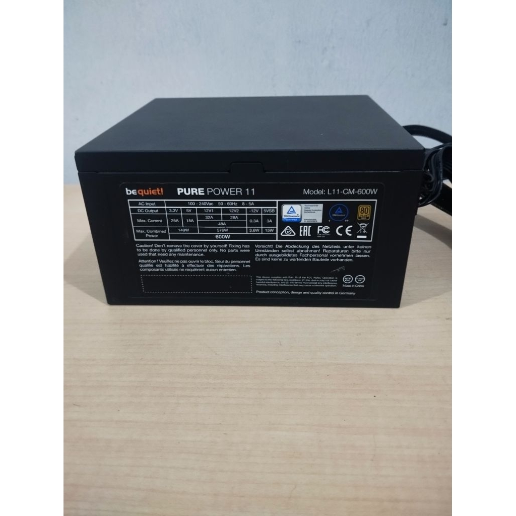 PSU pure be quite 600watt 80+ gold semi modular
