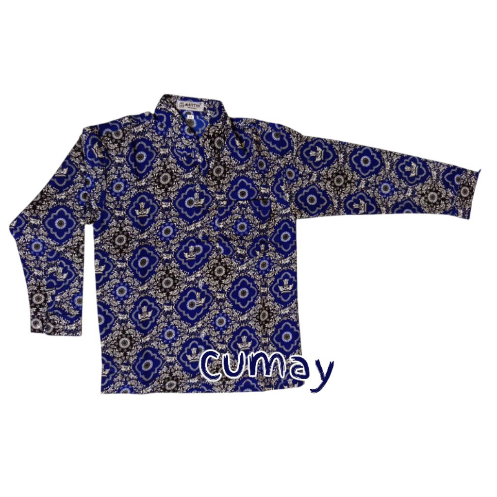Baju Batik Biru Tunas Harapan Nasional Lengan Panjang Seragam Sekolah SD