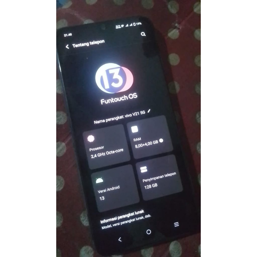 lcd copotan vivo v21 5g set frame